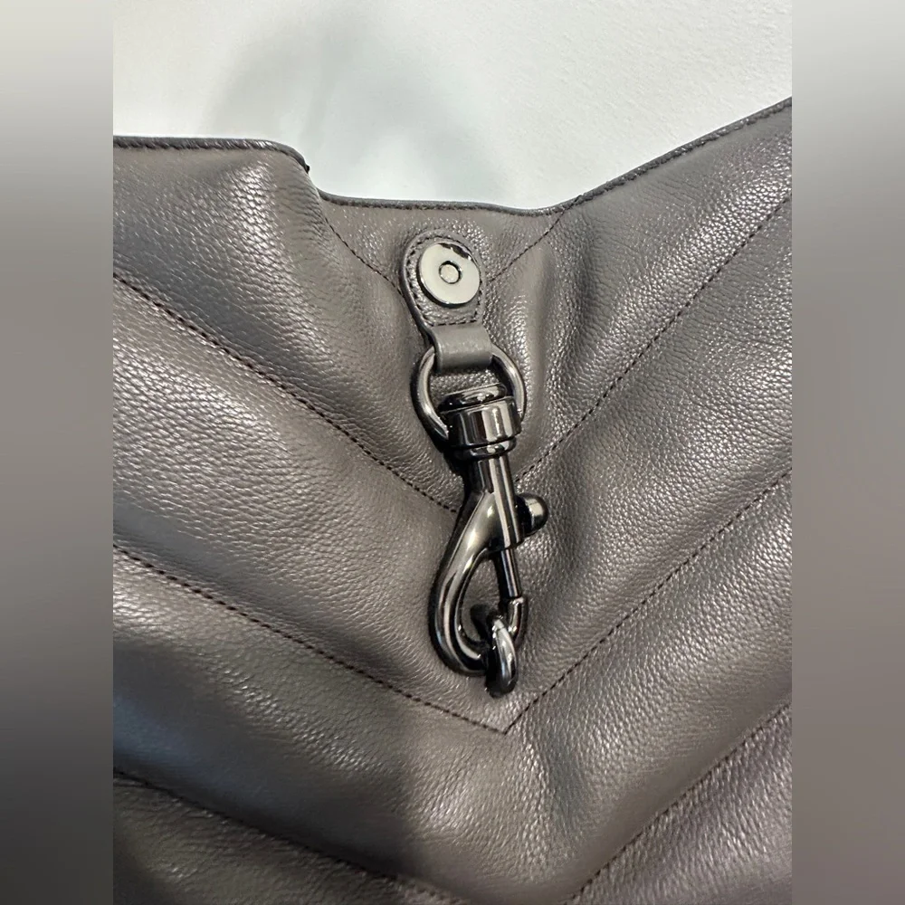 Rebecca Minkoff Edie Quilted‎ Calfskin Leather Maxi Tote. Graphite pre owned
